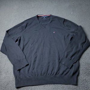 Tommy Hilfiger Cotton Sweater Pullover Mens Size XL Black